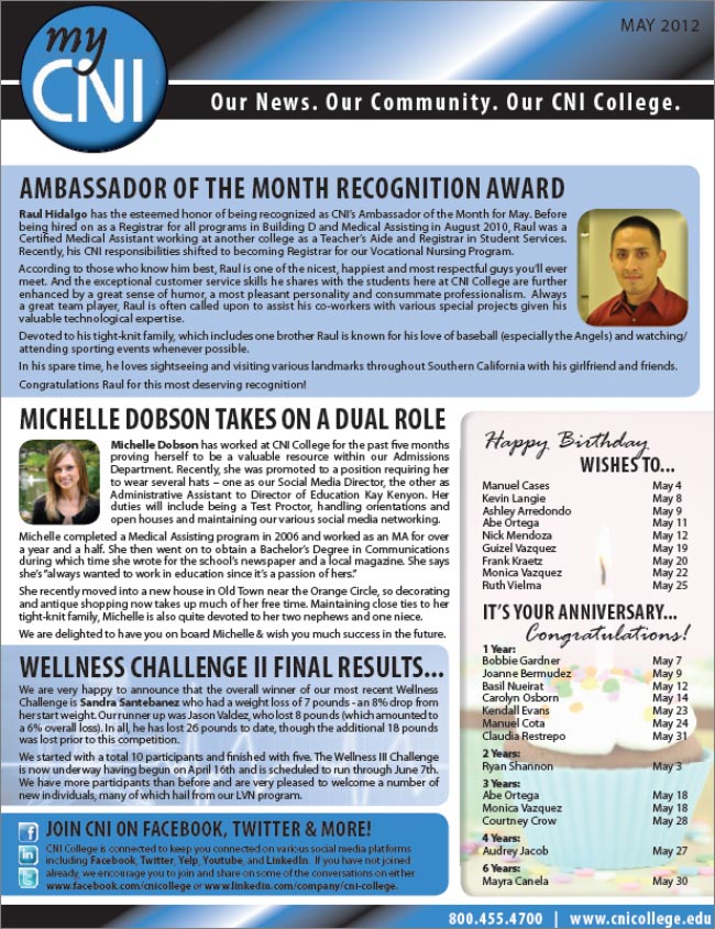 May 2012 Newsletter