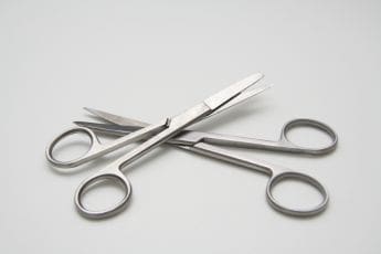 Two pairs of surgical scissors