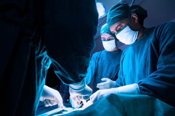 A surgical team in the middle of an operation