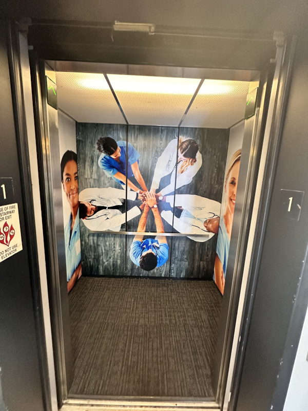 The elevator leading to the CNI campus expansion